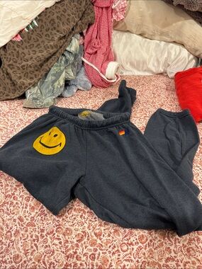 Aviator nation happy face joggers